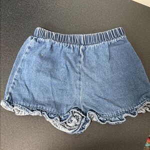 Basic Editions Blue Denim Ruffle Shorts vintage